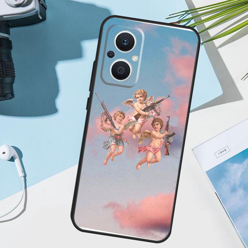 Cartoon Angel Baby Printing Cover For OPPO Reno 12F 11F 13F 14F 8T 7 8 Lite 10 11 12 13 14 OPPO Find X9 X8 X6 X5 Pro Case