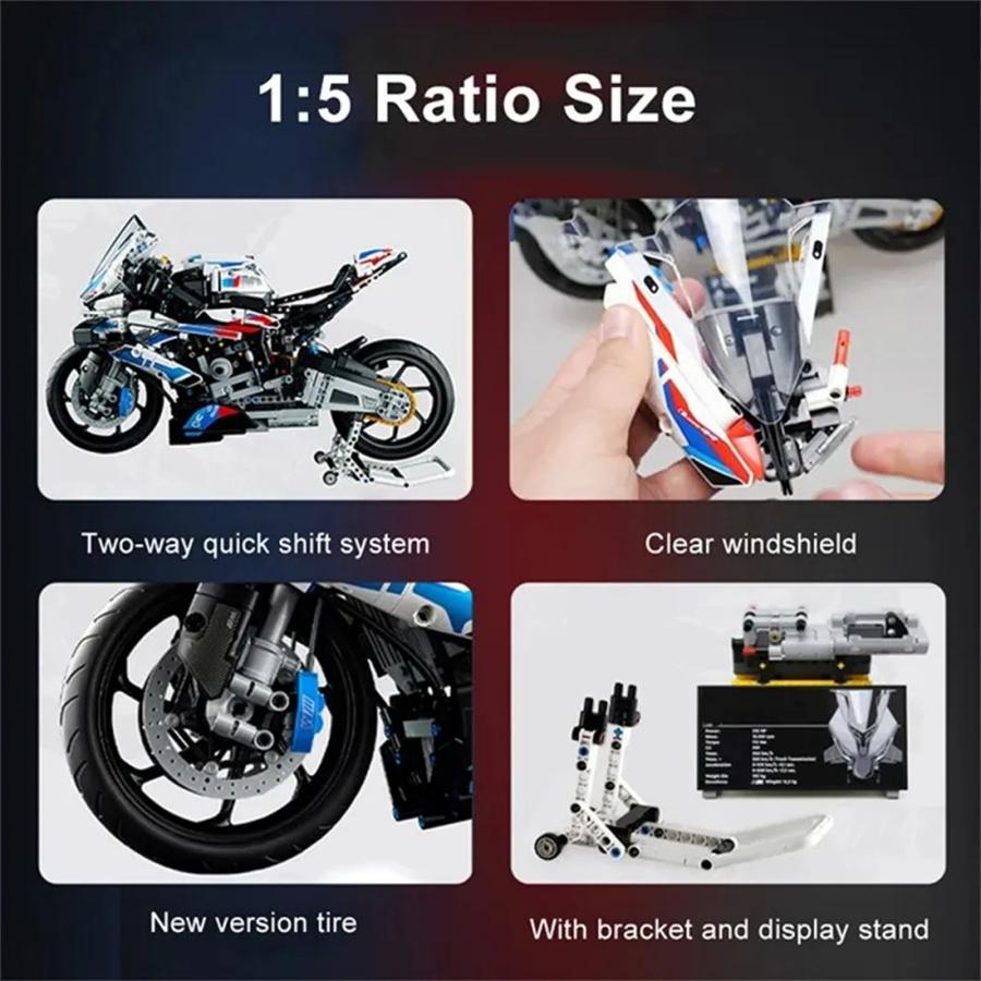 Technical Famous Motorcycle M1000 RR Building Block Locomotive Model Vehicle Racing Car Toys Bricks Motorbike Boys Kid Gifts