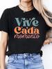 Women Spanish Letter Print Round Neck Short Sleeve Sports Casual Tee