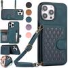 Crossbody Wallet Card Slot Flip Leather Case For iPhone 15 14Plus 13 12 11 Pro Max 8P 7P XR XS Max /Samsung S23 S22 S21 S20 Ultra Plus A14 A54 A13 A53