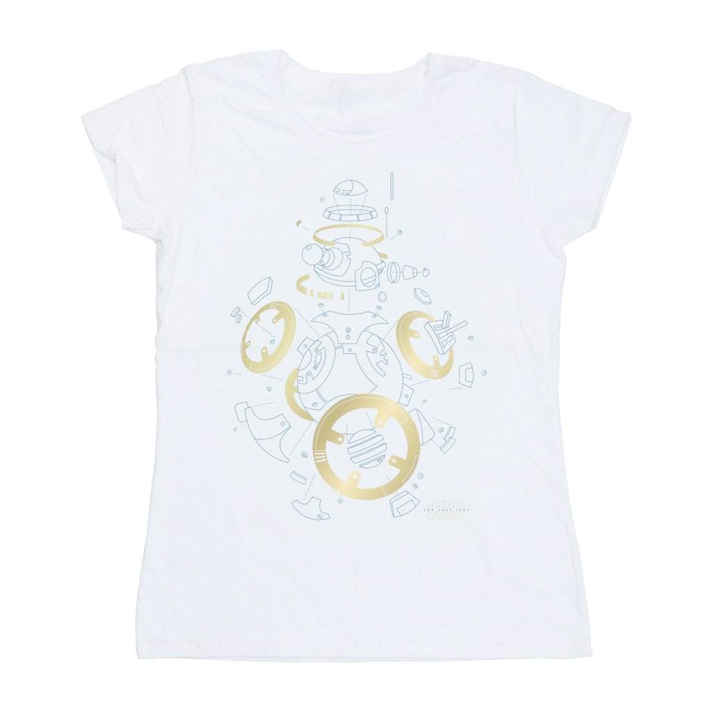 Star Wars Womens/Ladies The Last Jedi BB-8 Deconstructed Cotton T-Shirt