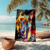 1PC Custom Name Colorful Guitar Artwork Beach Towel Highly Absorbent And Sand-Resistant Towel for Swimming, Pool, Yoga, And Travel Lightweight