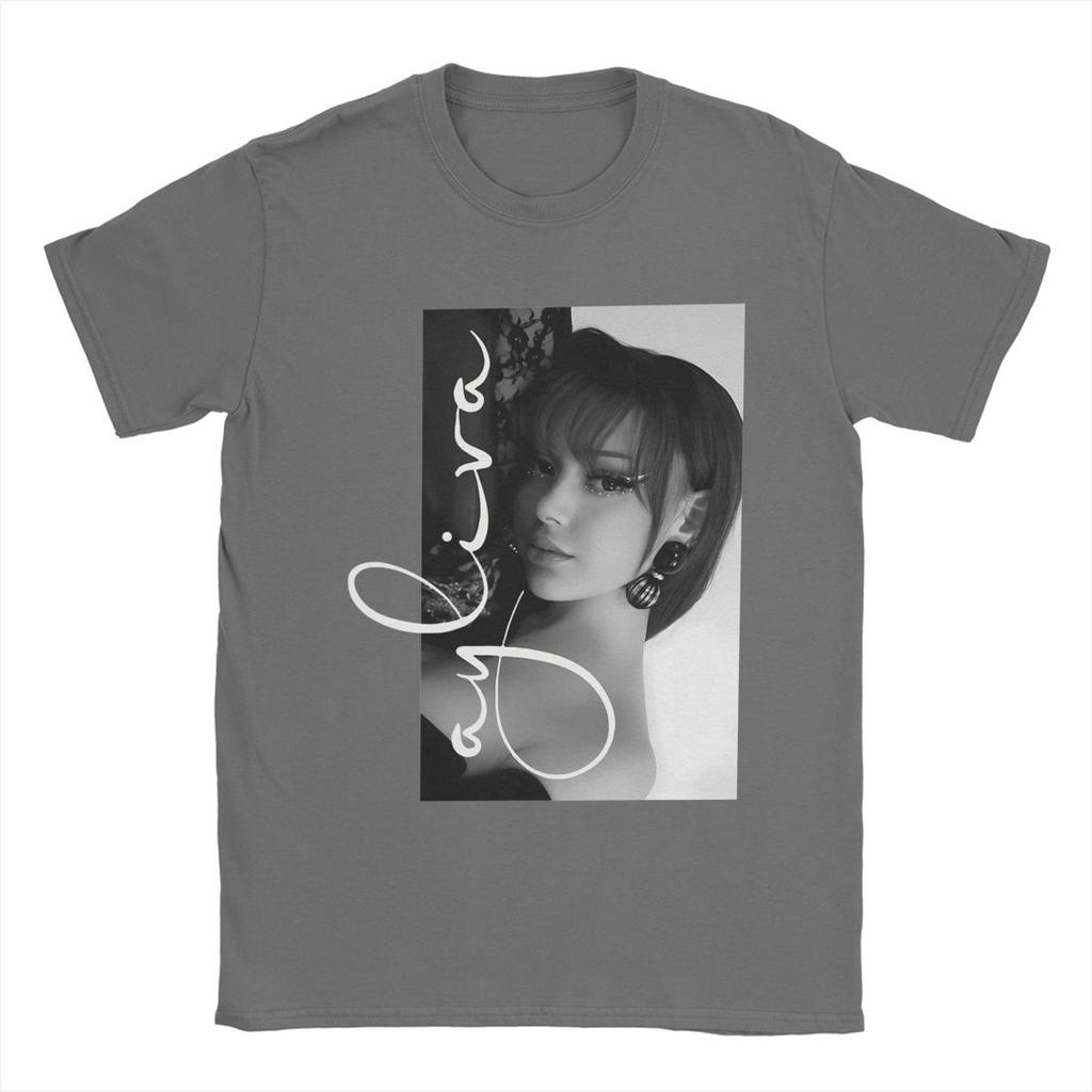 Ayliva T-shirt för män Nyhet 100% bomulls-t-shirts Rund hals Kortärmad T-shirt Grafiska kläder