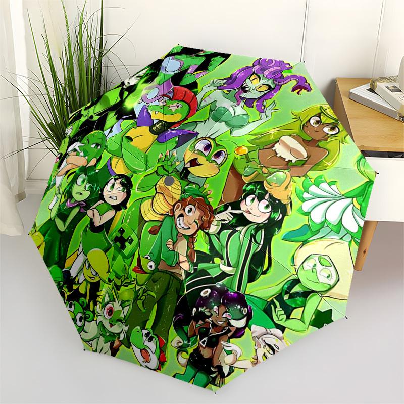 

1pc Yoshi & Splatoon Characters Outdoor Umbrella - Automatic Opening/Closing, Portable 3-Fold Design, 8-Rib Iron Frame - Perfect Gift for Fans, Travel