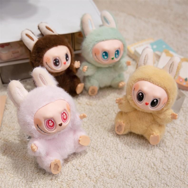 Happy Shy Cute Expression Cartoon Rabbit Plush Toy Doll For Collectors