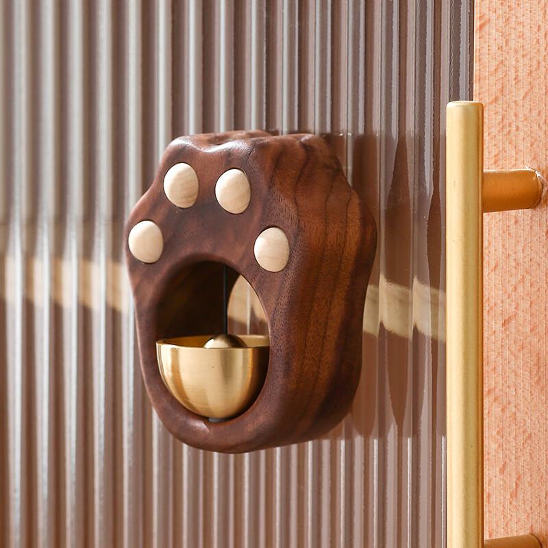 Black Walnut Cat Paw Doorbell