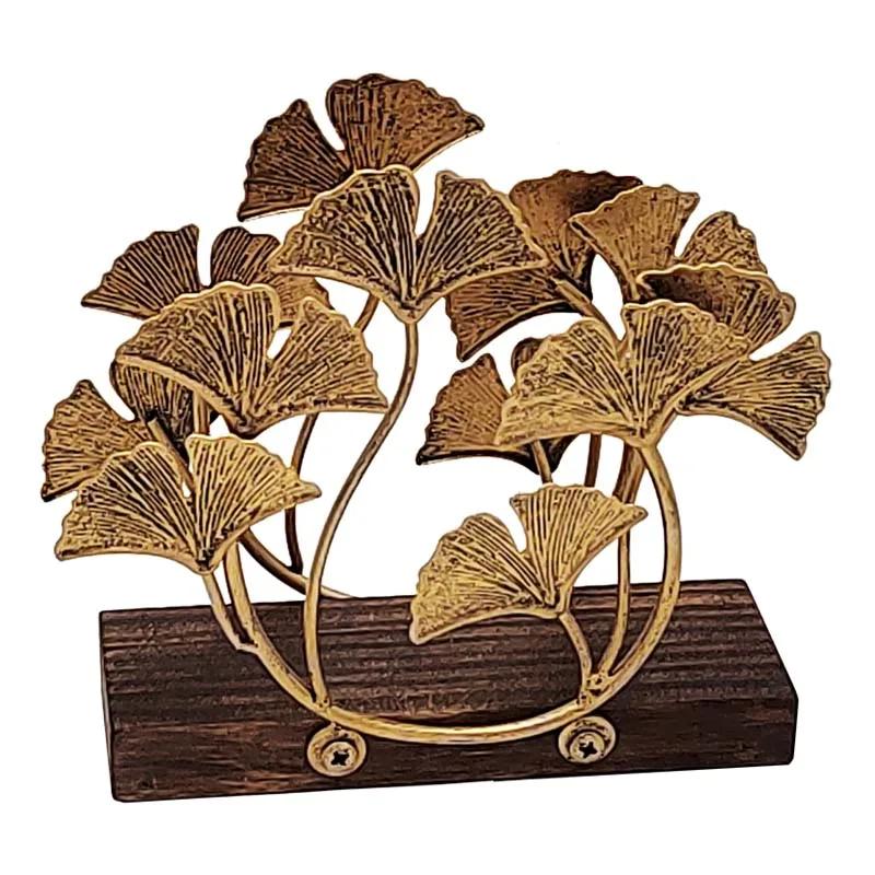 

Desktop Retro Aesthetic Napkin Holders Leaf Metal and Wood Portable Toilet Paper Holders Handkerchief Box Tissue Box Home Decor