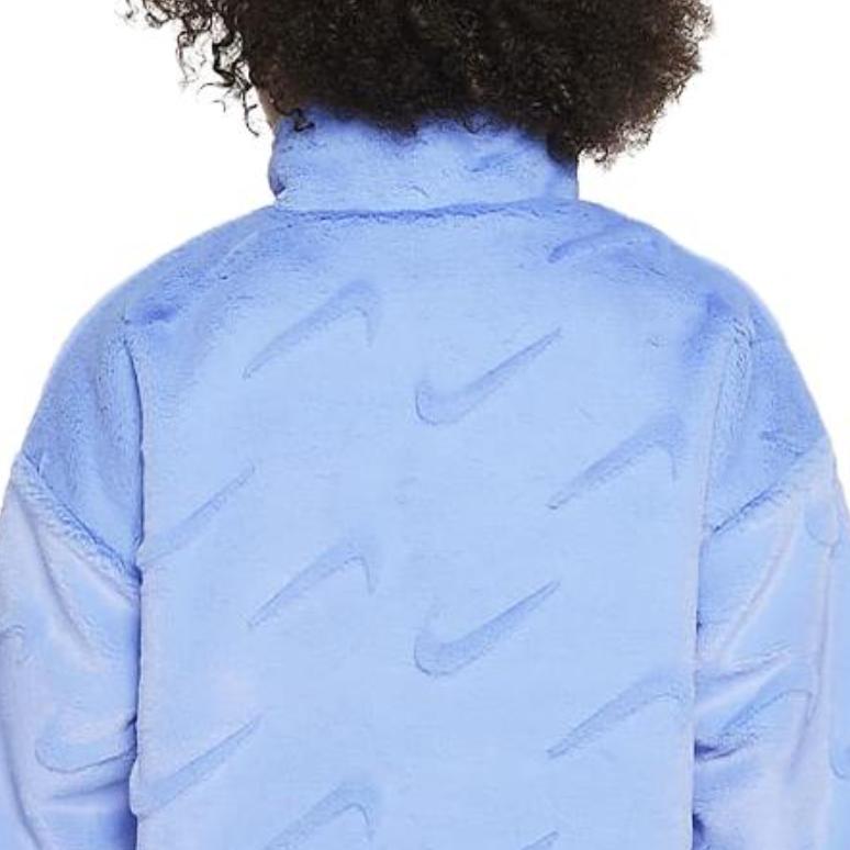 Nike Kids Sportswear Solid Color Stand Collar Long Sleeve Casual Jacket Kids Jackets Polar-Blue FJ6154-450