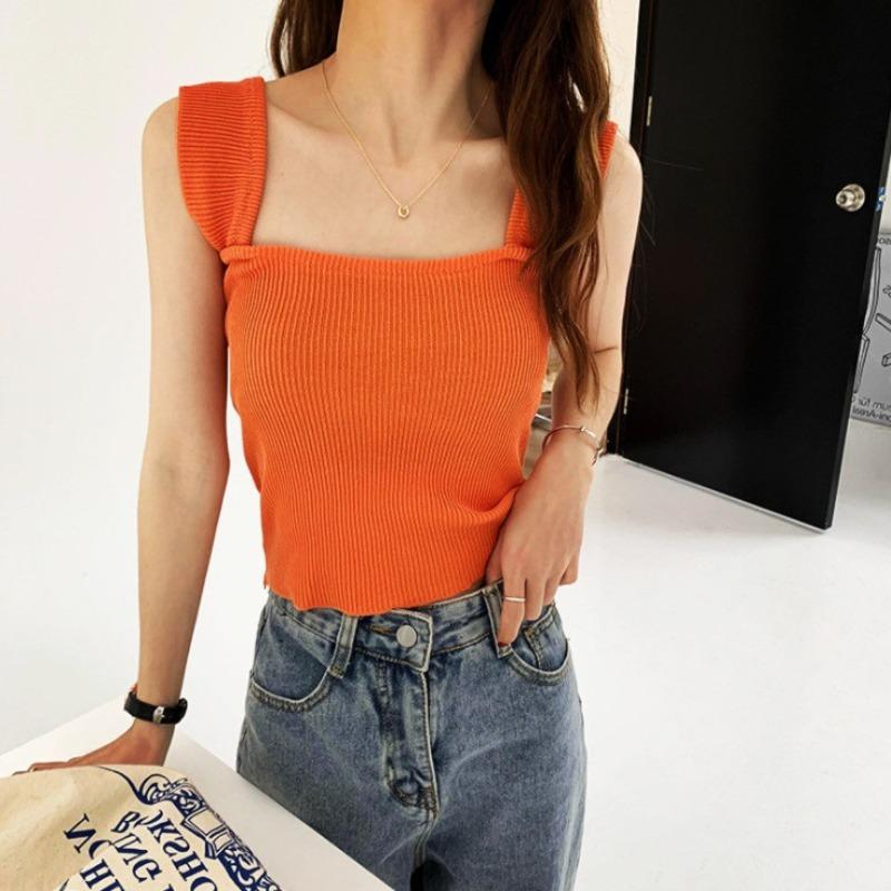 Gestricktes kleines Neckholder Damen Sommer Neu Slim-fit Netzrot West Top Innen zum Tragen Das Unterteil Tidemode