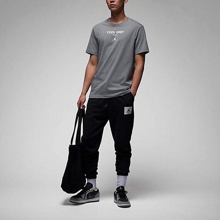 Jordan Alphabet Logo Print Round Neck Short Sleeve T-Shirt Men Tops Cool-Grey FN3716-065