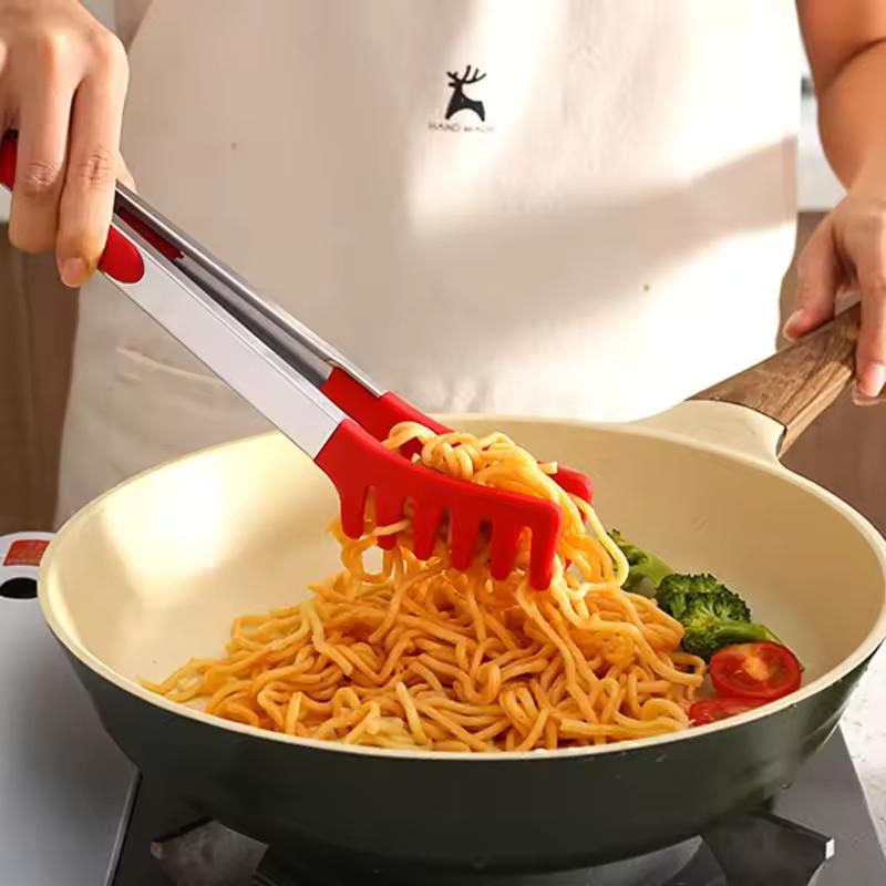 Spaghetti Clip Anti-scalding Handle Silicone Noodle Tongs Non-slip for Household Kitchen Tools and Food Clips Kitchen Outdoor