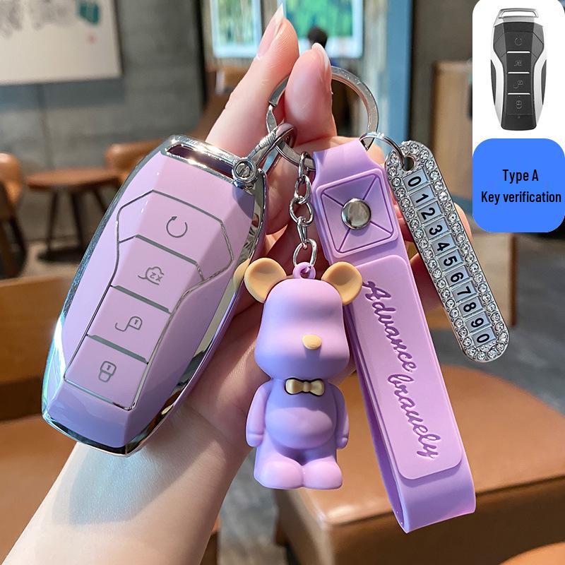 BYD Dolphin Key Case for Han Song, Tang DM-i, Qin Pro/Plus, Yuan, and E2 - Car Shell Buckle Bag.
