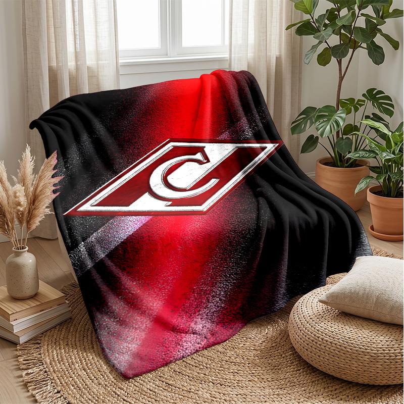 Spartak Moscow Theme Blanket Soft Flannel Fleece Blanket Warm Lightweight Throw Blanket for Home Sofa Bed
