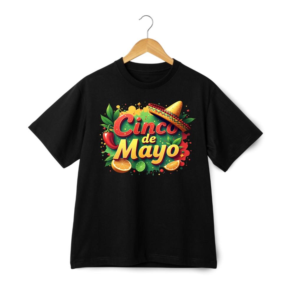 Casual American Cinco De Mayo Mexican Fiesta Graphic T-Shirt Unisex Holiday Tee S