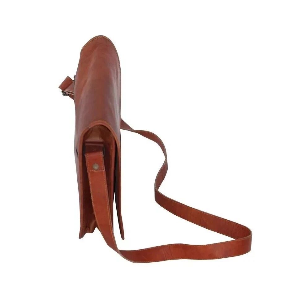 Herre Lær Vintage Laptop Messenger Håndlaget Dokumentmappe Veske Skulderveske