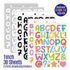 1-inch Alphanumeric Sticker Bright Film Cartoon Pen Holder Children Piggy Bank Water Cup DIY Waterproof Letter Sticker