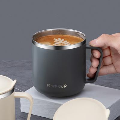 400 ml Kaffeetassen aus 304 Edelstahl, tragbare Tassen, Wärmedämmung, Anti-Fall-Thermosbecher für Zuhause mit Deckel und Griff