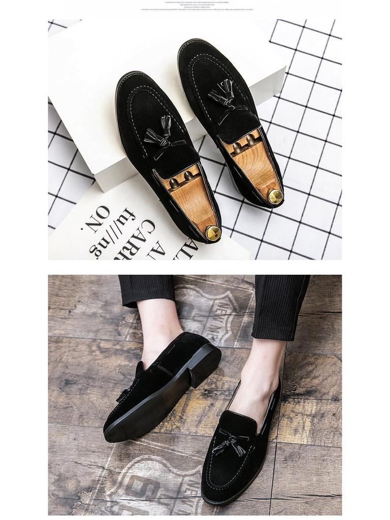 Herren Trend Herbst Slipper Loafers - Britischer Stil Lässige Leder Mokassins mit Weichsohle