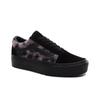 Vans Old Skool Mix Leopard Plateau Batik Dicke Sohle Lässige Low-Top Skateschuhe Damen Sneaker Schwarz Lila VN0A3B3UTRE
