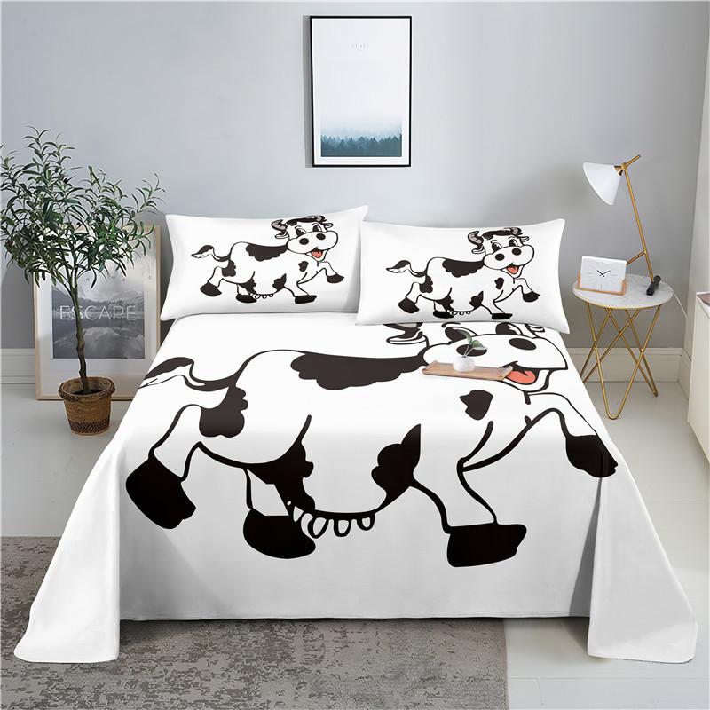 

Cartoon Animal 0.9/1.2/1.5/1.8/2.0m Digital Printing Polyester Fabric Bed Flat Sheet With Pillowcase Printed Style Bed Cover Kit 150X230cm(2Pcs)