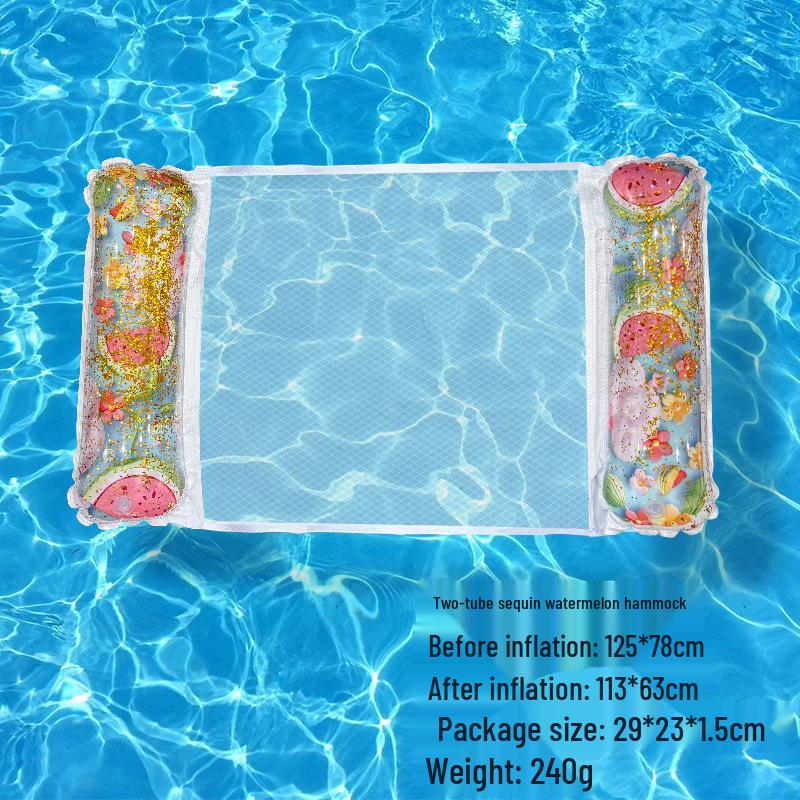 Foldable Striped Inflatable Pool Float Hammock Recliner