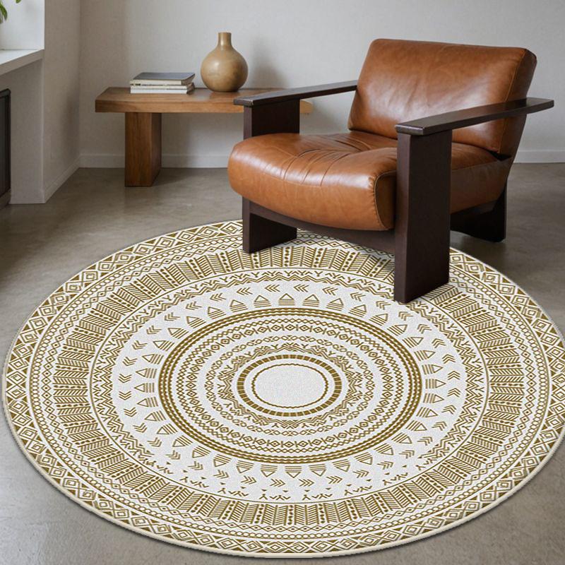 Vintage Bohemia Round Rug Chair Mat Fluffy Carpet Living Room Home Decor Large Area Rugs Antiskid Bathroom Entrance Foot Mats