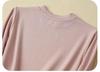Damen Langarm-Basisshirt aus 250g Maulbeerseide mit gebürstetem Fleece und kleinem Stehkragen für den Herbst