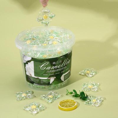 Camellia 5-in-1 Laundry Pods: Long-lasting Fragrance, Softening, Stain Removal, Concentrated Detergent.