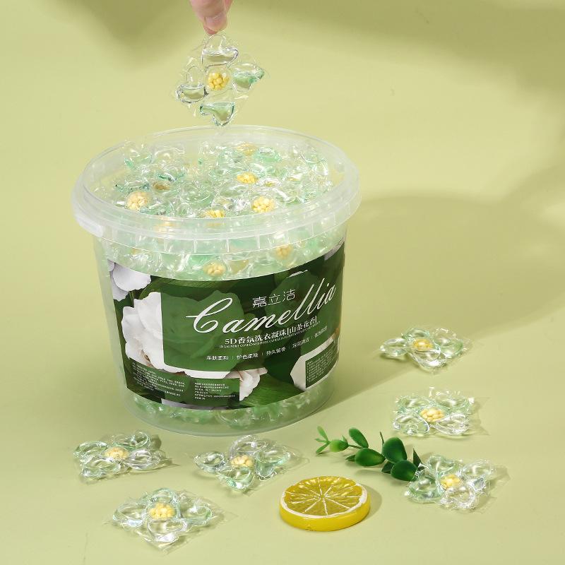 Camellia 5-in-1 Laundry Pods: Long-Lasting Fragrance & Powerful Stain Removal in Concentrated Five-Chamber Beads