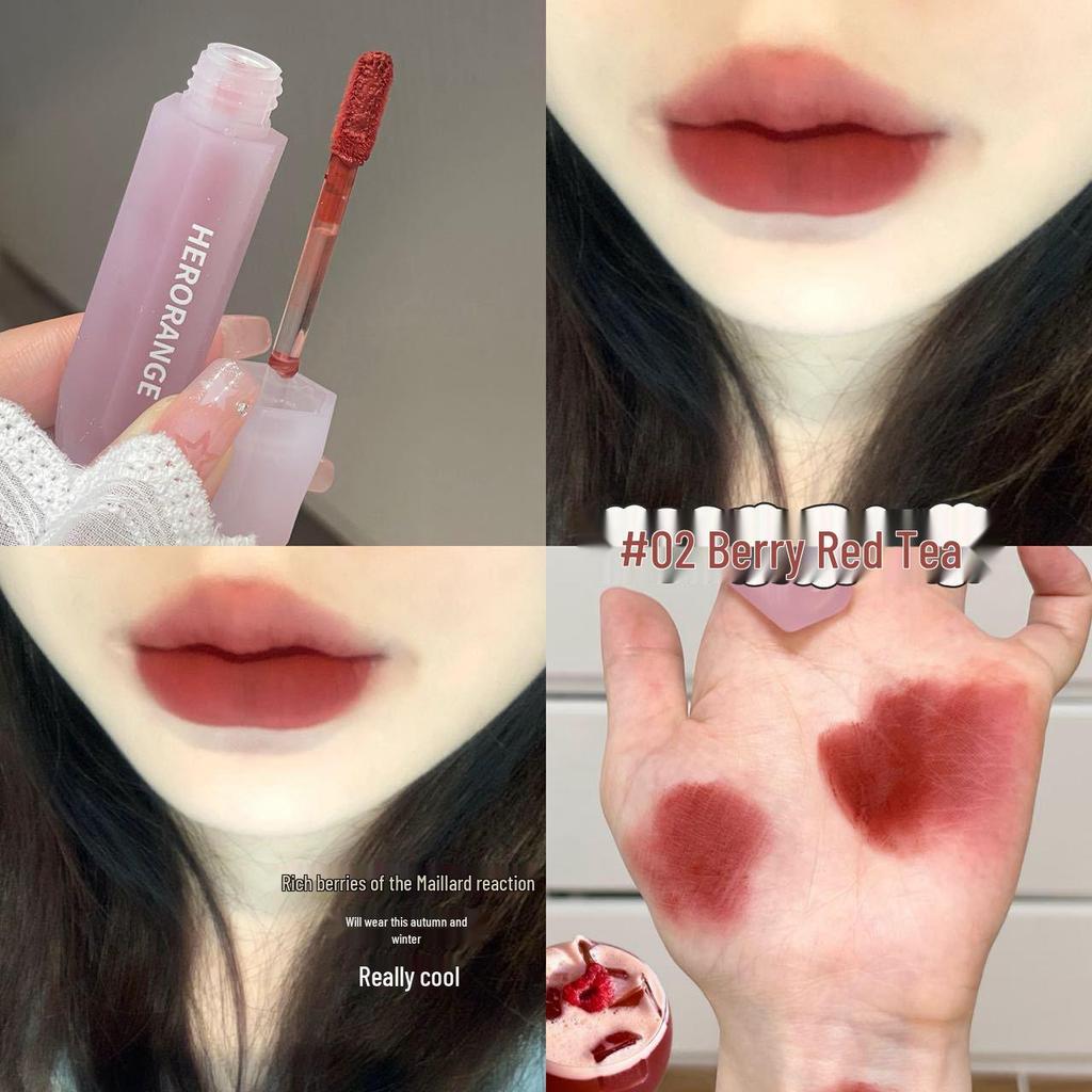 HERORANGE Velvet Matte Lip Glaze – Long-Lasting Nude Lipstick for a Radiant Complexion