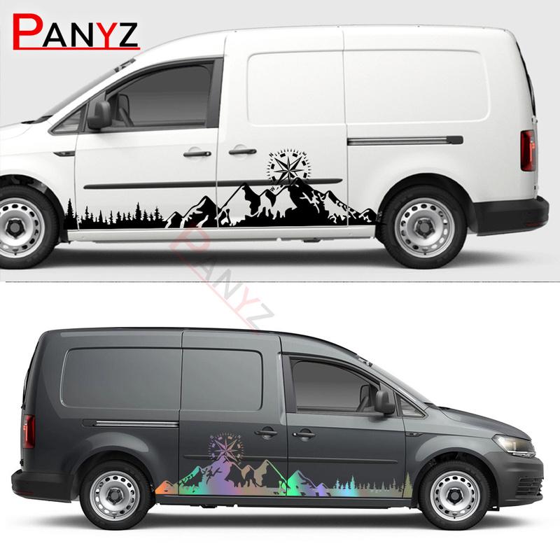 2 STÜCKE Autoaufkleber Für Volkswagen VW Caddy MK1 MK2 MK3 MK4 4 3 2 Maxi Kombi Camper Van Grafiken Vinyl Aufkleber Tuning Zubehör