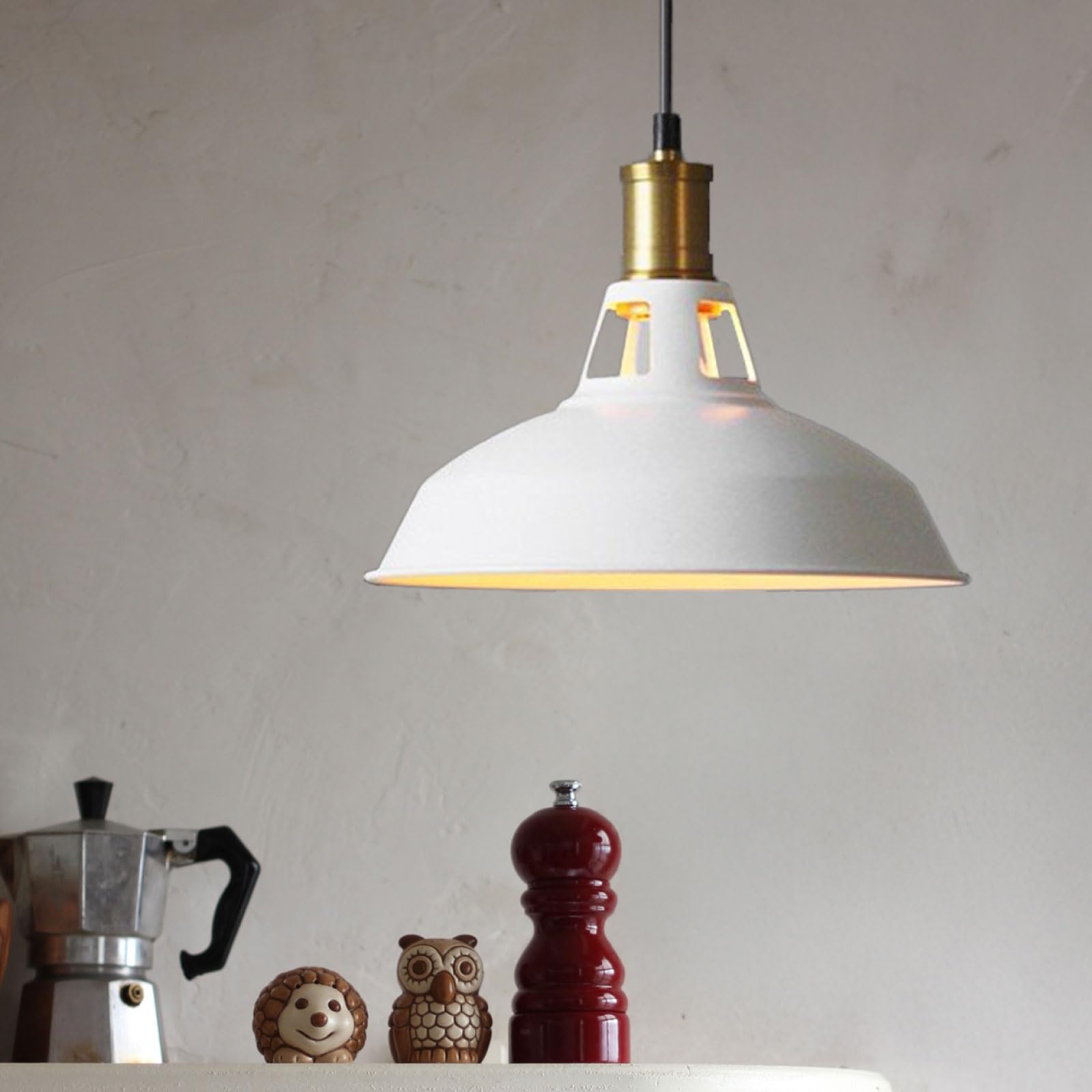 

Retro E26 Pendant Light, 27cm Diameter, Single-Light, Black, Ceiling Lighting, LED Bulb Compatible (Bulb Sold Separately), Nordic Industrial Iron
