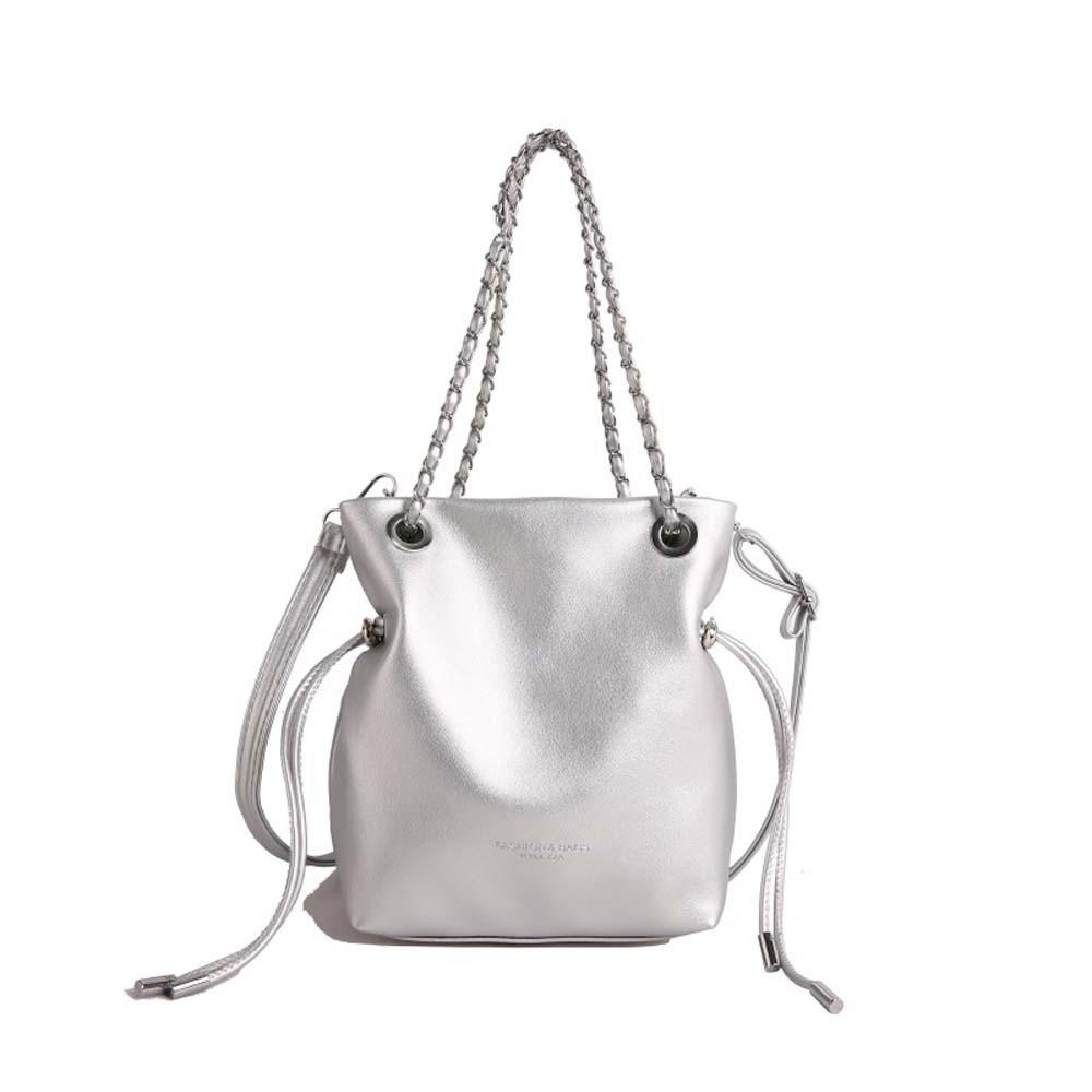 

Phone Pouch Bucket Drawstring Bag Magnetic Buckle Large Capacity Leather Chain Handbag Polyester Anti-splash Water