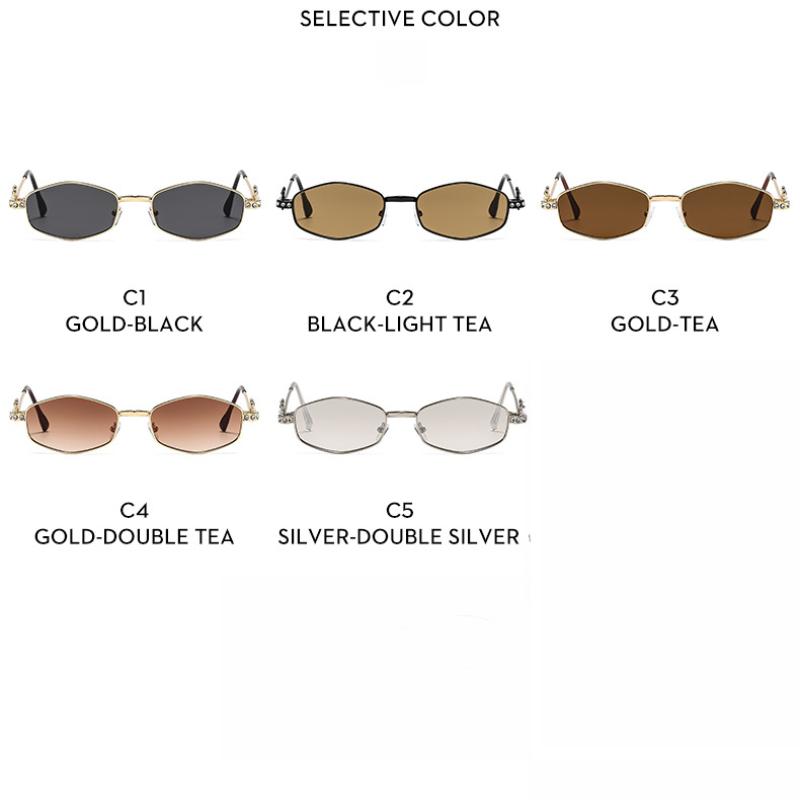 Women's sunglasses, men's and women's fashion polygonal metal sunglasses