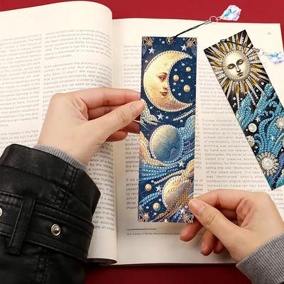 4 Peças Diamantes de Forma Irregular DIY Marcador de Livro Diamond Art para Fazer DIY Iniciantes Suprimentos de Artesanato para Adultos Presente de Aniversário Feito à Mão