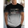 Farbverlauf Cavell Letter Print Herren T-Shirt Sommer Freizeit Sport Herren Top Mode Atmungsaktiv Outdoor Kurzarm T-Shirt