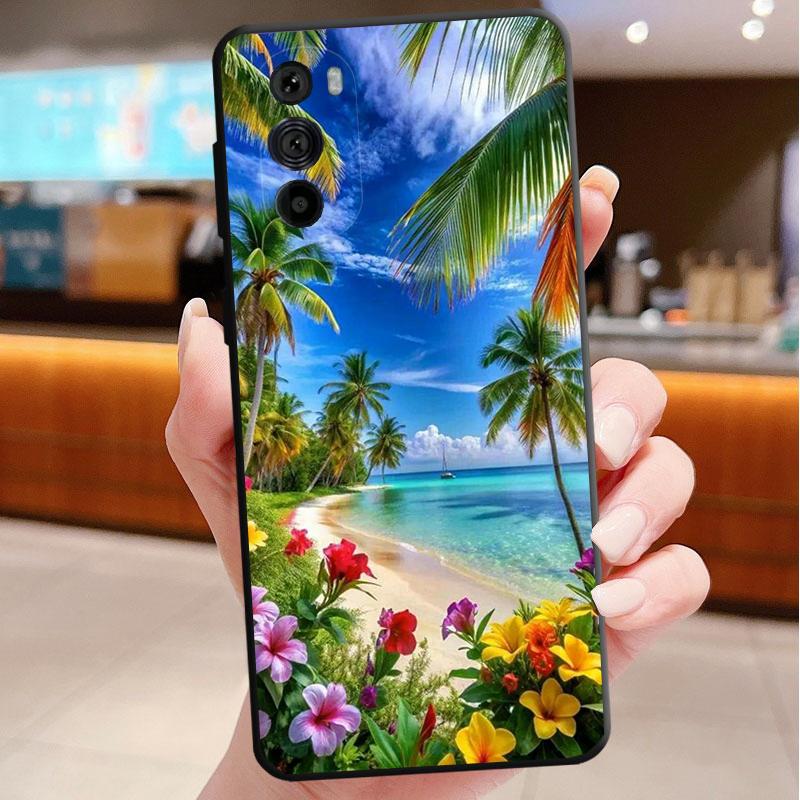 

Чехол для телефона Пальма Морской Пляж для Motorola Edge 60 50 40 Pro 60 50 40 30 Ultra Neo Fusion Moto G Play G Stylus G Carcasas Moto Edge 40
