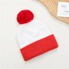 Soft Knitted Hat Color Contrast Stretchy Pullover Hat for Holiday Celebration Family Gathering Photography Pompoms Hat