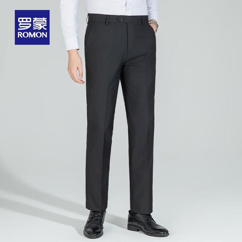 ROMON Men s Business Casual Straight-Leg Trousers 36