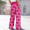 Women Summer Boho Palazzo Pants High Waist Wide Leg Halloween Printing Casual Trousers With Pockets
