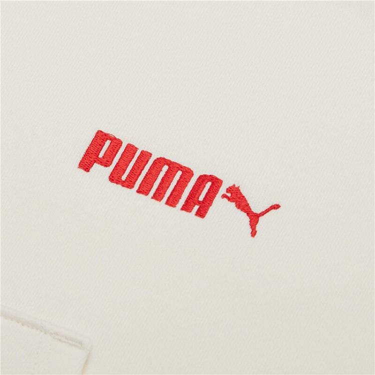 Puma Logo Embroidered Drawstring Hoodie Women Hoodies Pure-White 536179-65