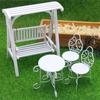 Practical Small Sturdy Metal Outdoor Furniture Set for Dollhouses Table and Chairs Garden Supplies Home Decorations