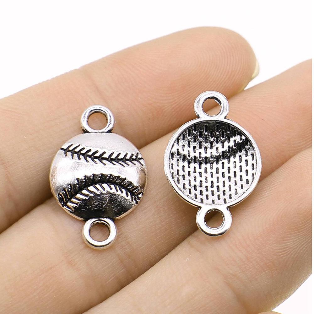 20pcs Sport Charms Baseball & Softball Charms Antique Bronze Silver Color Pendants DIY Crafts Making Findings For Jewelry Making