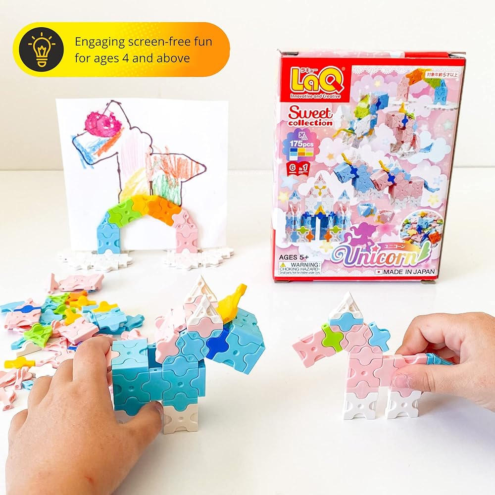 Yoshiritsu LaQ Sweet Collection Unicorn Building Blocks Set Creative Play Toy