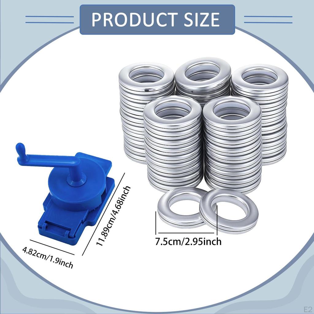 5 Rotary Curtain Hole Punch Kit Eyelet Rings Tool Drill Adjustable Accessories Made of