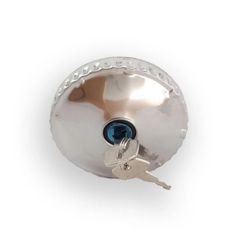 Fuel Tank Cap 88mm Chrome Universal Tank Cover Lockable With 2 Keys For Vans Tractor Truck Excavator