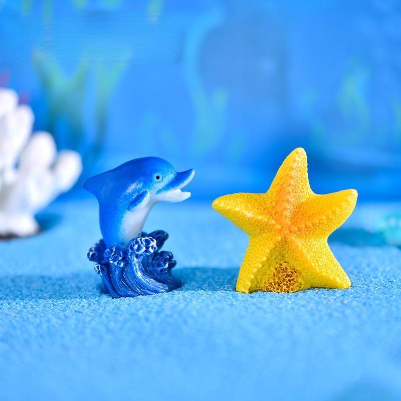 2pcs Seashore Series Mediterranean Style Ornaments Surfboard Seashells Seabirds Miniature Garden Microlandscape Home Decoration