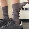 Ballet-style Black, White and Grey Hollowed-out Pile Socks Lace Calf Slimming Socks Retro Style Casual Mid-calf Socks