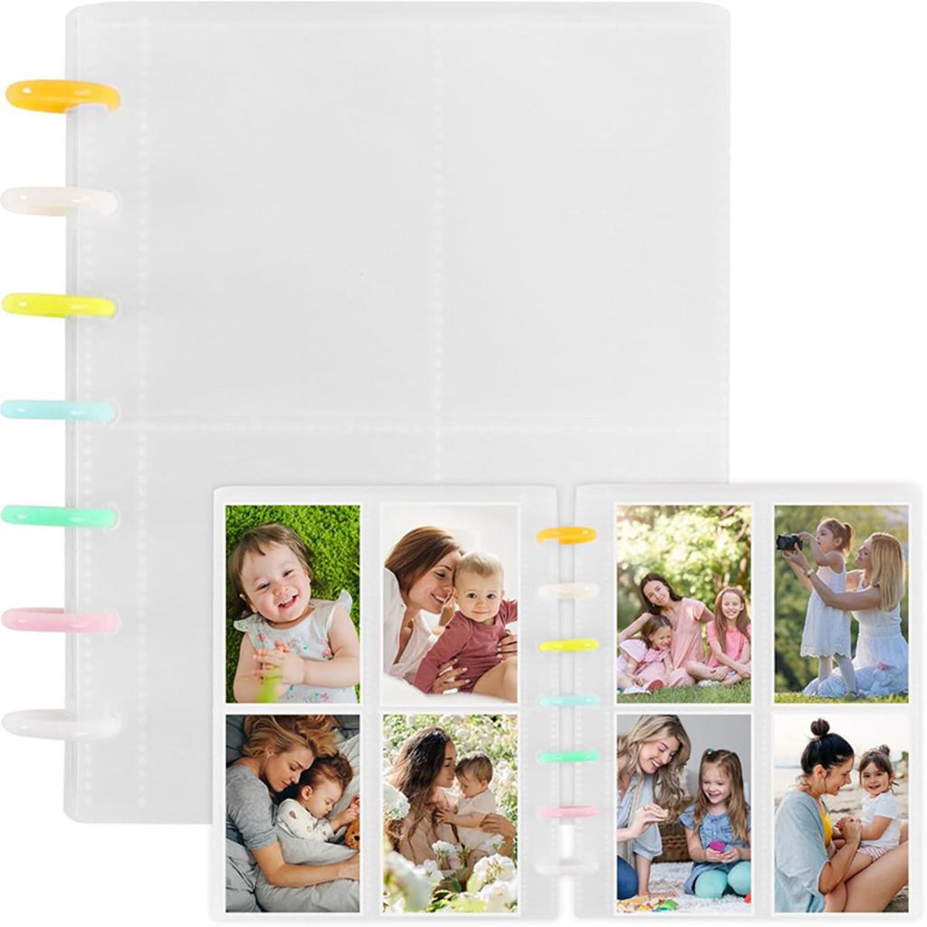 Mushroom Hole Card Collection Book Solid Colour Insert Loose-leaf Album 3 Inch Four-panel Photo Postcard Storage and Sorting