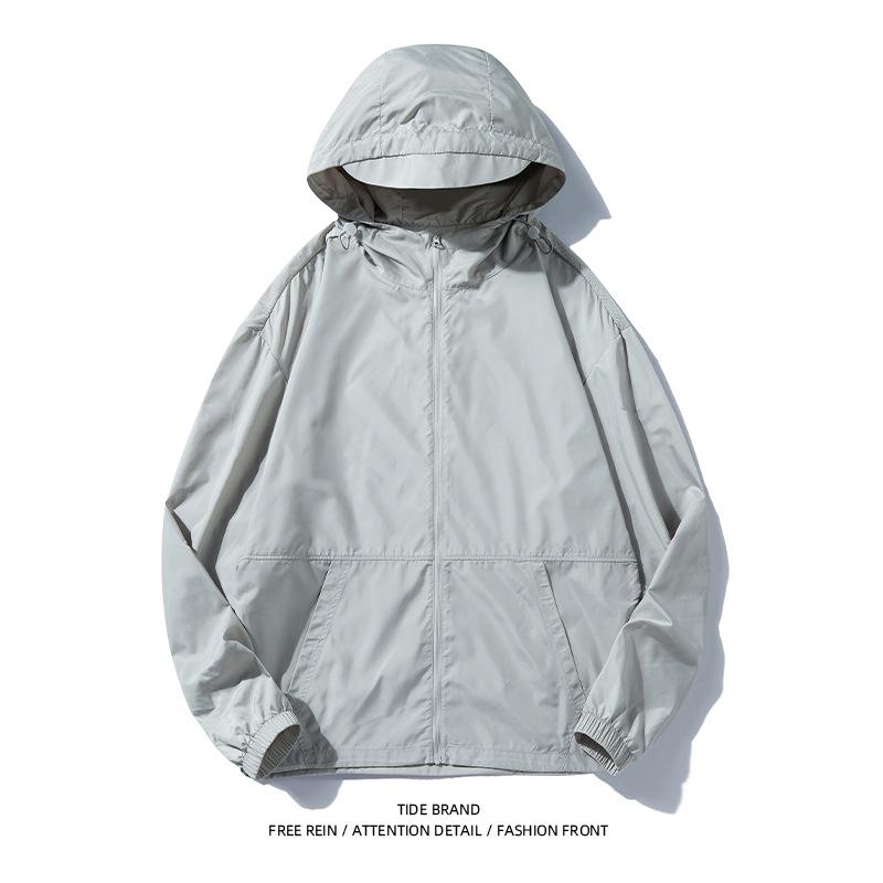 New summer sun protection hooded jacket sports outdoor ice silk sun protection jacket for men